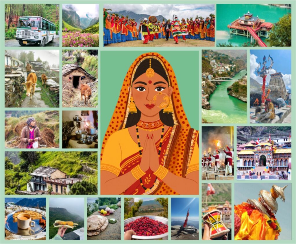 this is collage of uttrakhand in this image shivani rawat show how uttrakhand looks like shivani rawat show her emotion and love towards uttrakhand and she make this collage and explain the beauty of uttrakhand