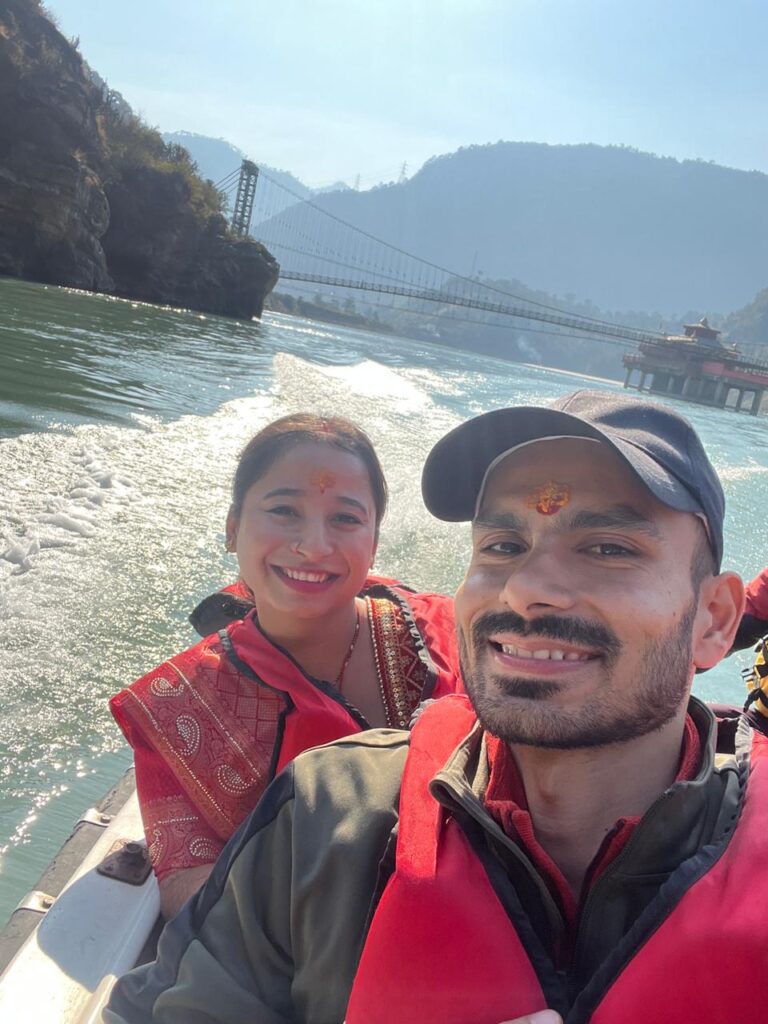 shivani rawat with her husband in dhari devi